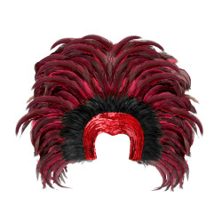 Brazílska čelenka s pierkami Rio, červená